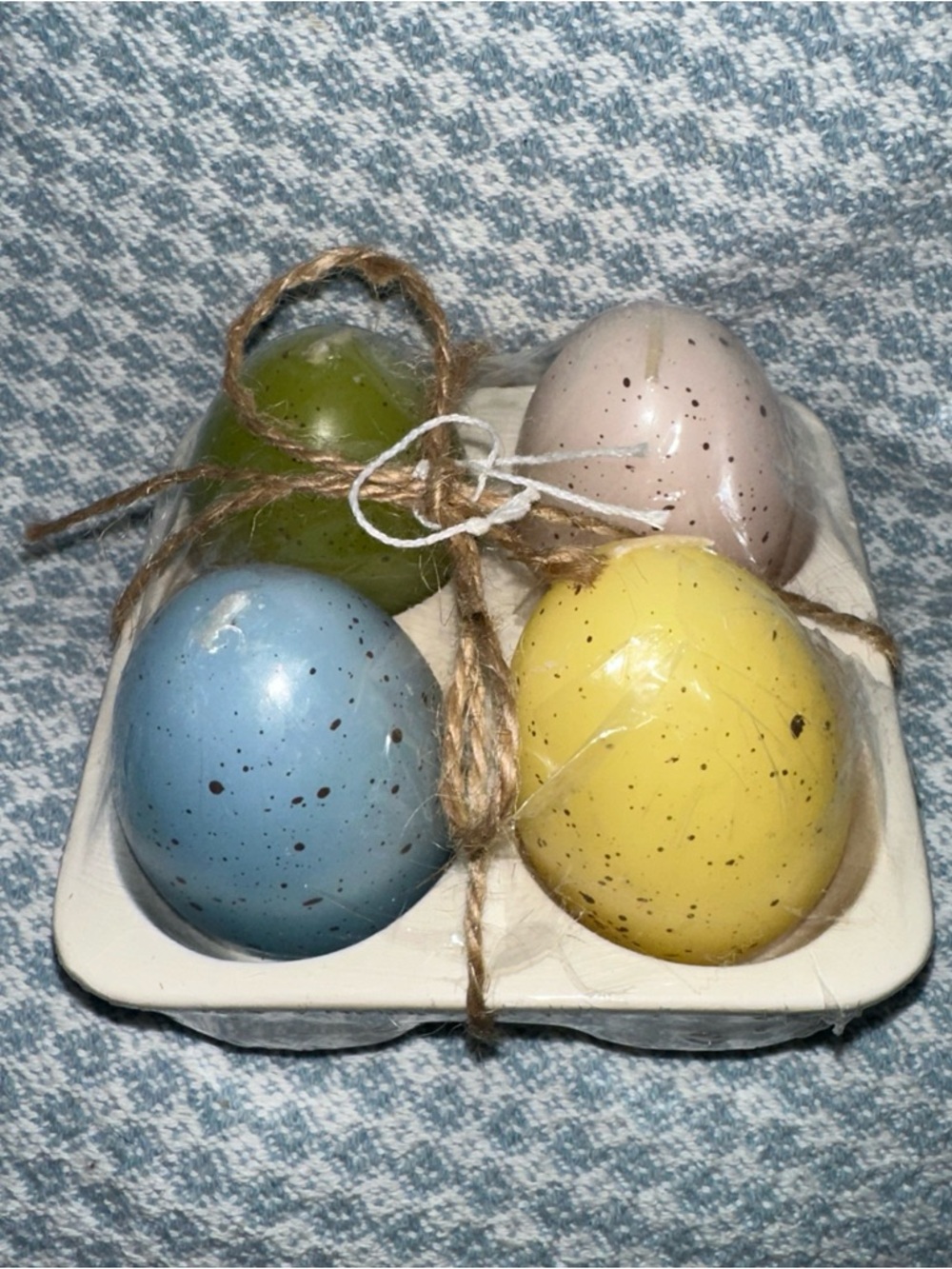 Speckled Pastel Egg Candle Set - Blue, Yellow, Green, Pink